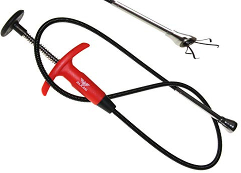 Pinza a leva flessibile 2 in 1 (sistema di pressione a molla) con anello magnetico/barra magnetica 94 cm extra lunga rosso ()maniglia)/rosso (manico)