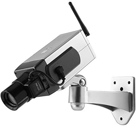 Caméra de sécurité factice, caméra de Surveillance CCTV à Rotation Automatique étanche avec Apparence réaliste, lumière LED Clignotante, pour la Maison, Centre Commercial, Restaurant