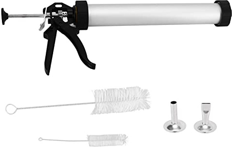Fafeicy Jerky Gun Beef Stick Maker, 15 Zoll, mit Runder und Flacher Düse, Leicht zu Reinigen, für Fleisch und Meeresfrüchte