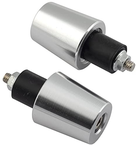 Set Contrappesi Manubrio Stabilizzatori Bilancieri Moto Alluminio Argento