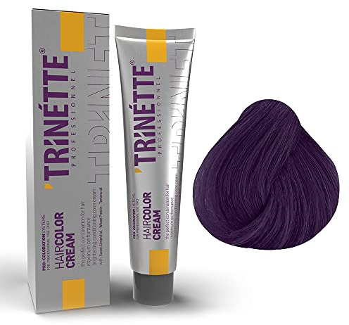 Trinette Profesional No 4.22 Violeta Berenjena Crema Colorante Permanente para el Cabello 100 ml – Tonos violetas intensos; reflejos púrpura profundos; alta cobertura; calidad de salón duradera