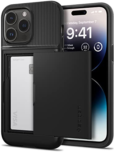 Spigen Slim Armor CS Hülle Kompatibel mit iPhone 14 Pro -Schwarz