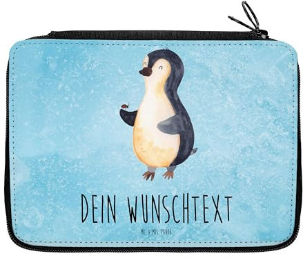 Mr. & Mrs. Panda Personalisierte Federmappe Pinguin Marienkäfer - Geschenke, Kleine Wunder, Federmäppchen mit Namen, Glück, Stiftetasche, Lebensfreude, Aufmerksam, PersonalisierteS, Freude