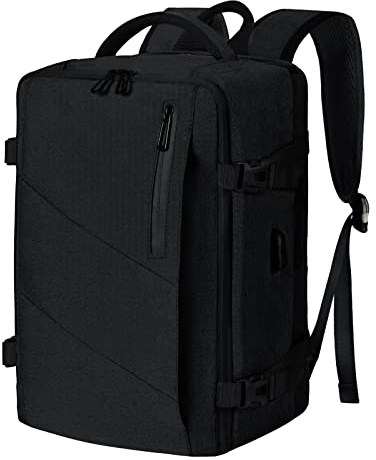 Leyrica Reiserucksack Handgepäck 40x20x25 für Ryanair/Wizzair Wasserdichter Outdoor Tagesrucksack Schultasche Sportrucksack Laptop Rucksack Wanderrucksack (Schwarz)