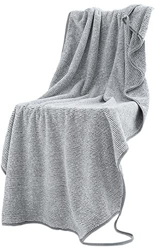 Jamron Mujer Vestido de Toalla de Baño con Correas - Falda de Baño de Fibra de Bambú Suave, Absorbente & Secado Rápido para Ducha Sauna SPA y Playa - Gris Raya