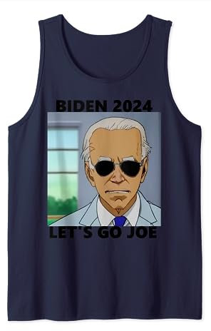 Joe Biden im Anime-Stil mit Sonnenbrille. Tank Top