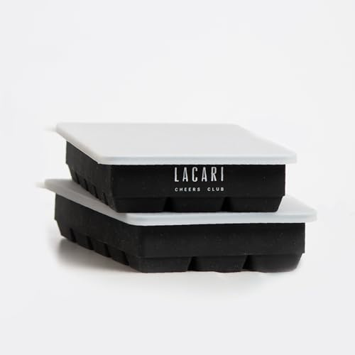 Eiswürfelform | 2x 15 Eiswürfel | Silikon Eiswürfelform | Lacari ORIGINAL Ice Cube Tray | Eiswürfelbehälter mit Deckel | Quadratische Eiswürfel | Cheers Club