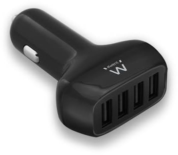 Caricabatterie da Auto, 4 in 1 Caricabatterie USB A da 48W, Caricatore Automatico, Caricatore Auto per Smartphone/Iphone/Ipad/MacBook/Tablet/Laptop/Samsung/Huawei etc. - Ewent