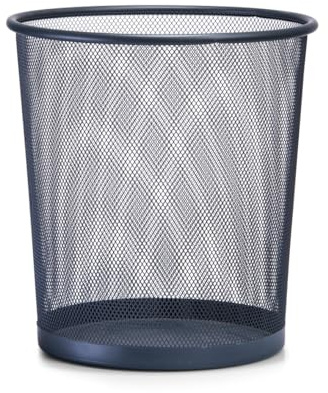 Basera Papierkorb Mülleimer, 28 x Ø26 cm (anthrazit) | Metallgeflecht, Rund, Für Büro, Bad, Jugendzimmer & Kinderzimmer