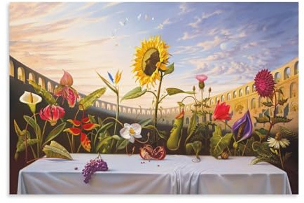 Kunstdruck auf Leinwand, Motiv Frühlingsblumen von Salvador Dalí, 60 x 90 cm