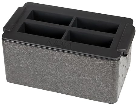 Kidia Ice Clear Collins Cube Maker – Transparent Ice Mold 10×4×4 cm – Directional Freezing System – Food-Grade Silicone – 4 Crystal-Clear Ice Cubes for Cocktails & Mixology