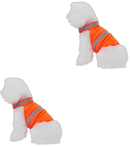 Beavorty 2stücke Hundesicherheitsweste Reflektierend Atmungsaktiv Und Hochsichtbar Für Joggen Und Outdoor-aktivitäten Fluoreszierendes Orange s