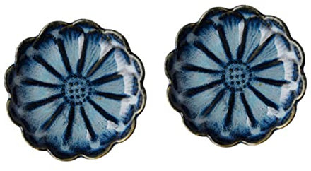 Zerodeko 3 Stück Keramik Gewürzschälchen in Sonnenblumenform Dips Vintage Geschirr