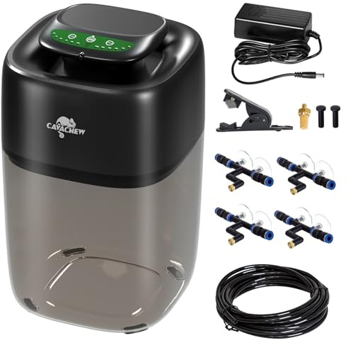 CAVACHEW 10L Reptile Mister with 4pcs Nozzles, High Pressure Reptile Mister System with Timer, Automatic Mister Fogger for Reptile Tank, Adjustable Terrarium Misting Humidifier for Reptiles/Amphibians