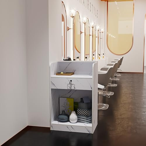 Empfangstresen, Empfangstresen mit abschließbarer Schublade, Kassentheke, Kassentisch im Einzelhandel, Home-Office-Schreibtisch, Empfangstresen, für Salon-Lobby-Kasse, Büro, Schönheitssalon