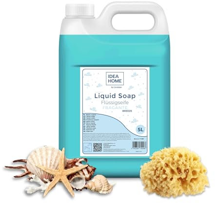 IDEA HOME FRAGANTE Sapone Liquido per le Mani 5L - Buon Sapone Liquido Schiumoso 5 Litri - Sapone in Crema per Tutti i Tipi di Pelle - BREEZE
