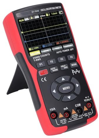 Zweikanaliges Hand-Oszilloskop-Multimeter, 3,5-Zoll-Farbbildschirm, 25.000 Zählungen, Signalgenerator für Automatische Bereichsabtastung in Echtzeit