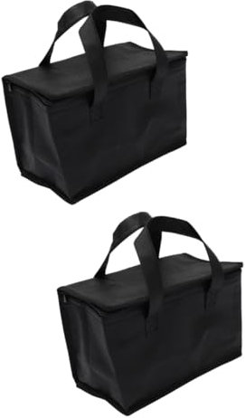 GETAJGHSD 2stücke Isolierte Kühltasche Für Lebensmittel Tragbare Und Praktische Picknicktasche Für Kuchen Und Take Schwarzer Alu-Food-Storage Bag