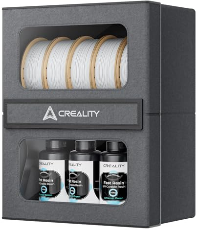 Creality Filamento Contenitore 10 kg per Stampa 3D, Impermeabile & Doppio Strato Scatola Conservazione, Finestra Trasparente, Chiusura Magnetica (405x265x540mm)