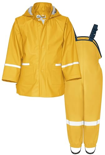 Playshoes Regndräkt i två delar, maskdräkt, vattentät, Basic gul, 116