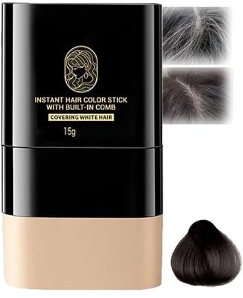Instant Hair Color Stick mit integriertem Kamm, Sofortiger Haarfarbenstift, Haarfärbestift für graues Haar, Ausbesserungskamm 2 in 1, wasserfester und schweißfester Haarfärbestift (Dark Brown)