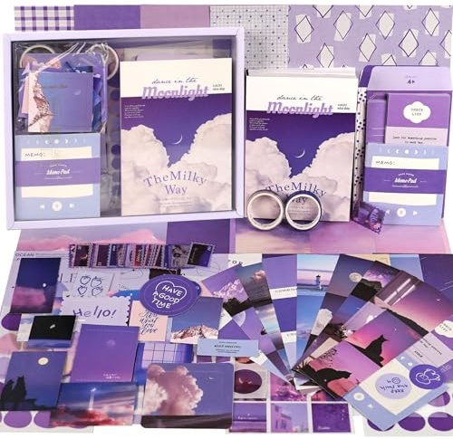 Funto Scrapbooking Kit (155 PCs), Warm Mail-Serien-Buchstaben aus dem Mond, perfekt für Kugel Scrapbooking-Materialien, Planer DIY Arts Craft Collage