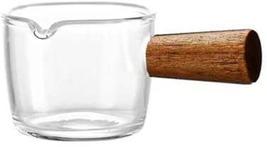 Saucière classique en verre avec grand versement et moins de gouttes avec poignée en bois