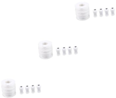 ULTECHNOVO 3 Pezzi Cordone per tende veneziane pendente alluminio Bianco sollevare corda ombreggiante cieca cavo paralume intrecciato corda in poliestere Bambù bianca