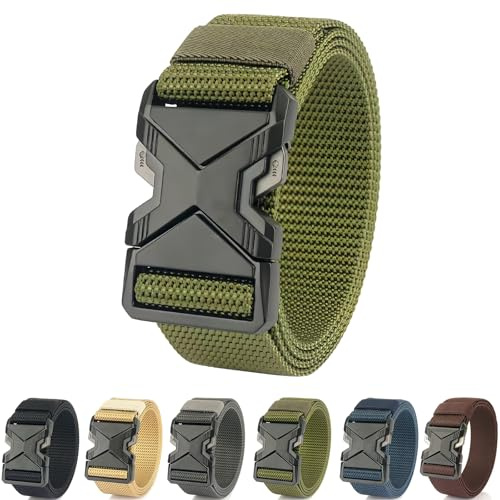 QIUSUIG Herren Arbeitsgürtel Outdoor, Schwerlast Nylongürtel mit Schnellverschluss Metallschnalle (3.8cm) - Robuster Halt für Trekking, Expedition & Beruf