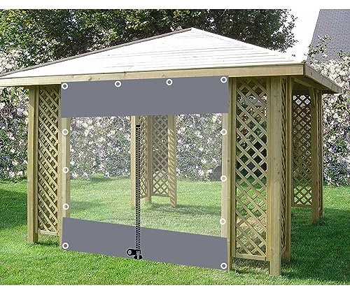Clear Waterproof Tarpaulin Outdoor Curtains PVC Gazebo Side Panels with Zipper HeavyDuty Tarp Cover for Pergola Carport Porch4.6x2m (15.1x6.6ft)