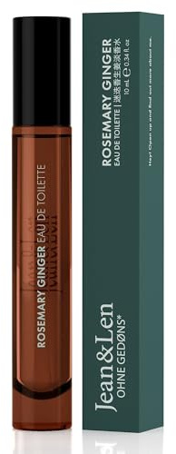 Jean & Len Eau de Toilette Romero & Jengibre, Eau de Toilette con fragancia de romero y jengibre, práctico mini perfume, ideal para viajar, frasco de vidrio de calidad, 10 ml