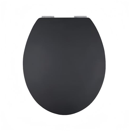 Fanmitrk Abattant WC en Bois - Lunette Toilette en MDF avec Frein de Chute, Durable dans Divers Motifs (noir)