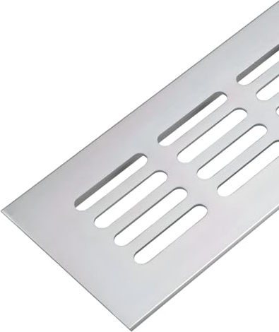 Gedotec Lüftungsgitter rechteckig aus Aluminium - 1 Stück Abluftgitter Silber Matt - Heizungsgitter 1000 x 100 mm - Tür-Gitter Alu für Innen und Außen - Belüftungsgitter zum Einpressen