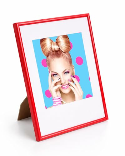 Bilderrahmen Kunststoff Lifestyle Foto Rahmen Collage Wanddeko Poster Photo Style: Farbe: Rot | Format: 21x29,7 DIN A4