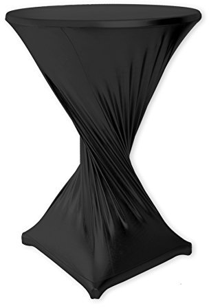 Mc-Stoff Stretch Husse für Stehtische Bistrotische Stehtischhusse SCHWARZ 90 cm Outdoor und Indoor Nutzung imprägniert wasserabweisend TischdeckenTischüberzug