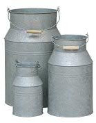 Grand Pot à Lait avec Anse – Lot de 3 – Couleur : Naturel – Hauteur 48 cm/37 cm/25 cm – Ø 30 cm/22 cm/15 cm – Convient pour Planter & décorer