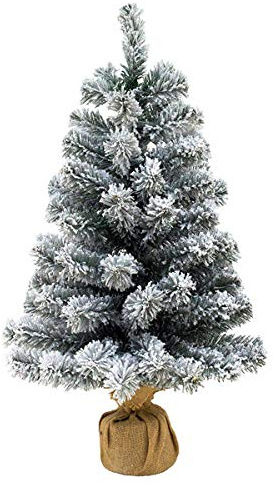 STI Albero di Natale Pinetto Innevato 60 cm Piccolo e Molto Bello e Realistico