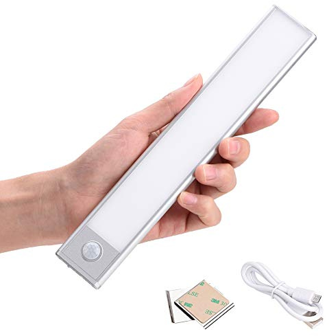 zoeson Unterbauleuchte Küche Led, Schrankbeleuchtung mit Bewegungsmelder, Schranklicht Schrankleuchte Led Leiste Batterie USB, eingebauter Akku, für Kleiderschrank,Treppe