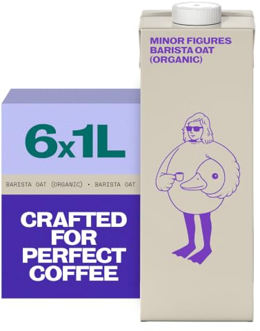 Minor Figures Barista Oat (Organic) – Perfect for Smooth, Silky Coffees – Vegan – Non-Dairy – Shelf-Stable – 1L x 6 Cartons | Perfect for Smooth, Silky Coffees – Vegan – Non-Dairy – Shelf-Stable