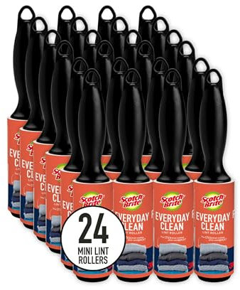 Scotch-Brite Mini Lint Roller 24 Rollers 30 Sheets Per Roller 720 Sheets Total White