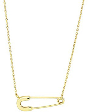 IMINI Collier Ras Du Cou En Argent Sterling Avec Épingle De Sûreté Pour Femmes Et Filles, Pendentif Délicat En Or 14 Carats, Cadeau d'Anniversaire Tendance Pour Petite Amie, Maman, 40+ 5 Cm
