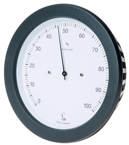 Fischer 4270.99, LUFFT synthetisches Sauna-Hygrometer, Messstation | Sauna-Luftfeuchtigkeitsmesser, Messbereich 0-100 % r. F. und 0-70 °C, 130mm Durchmesser, Made in Germany
