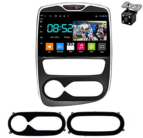 Double DIN Android Car Stereo Navigazione GPS con 10 Pollici Touch Screen Lettore Dvd WiFi Bluetooth AM/FM per Hyundai Renault Clio Digital/Analog (AT) 2016-2018