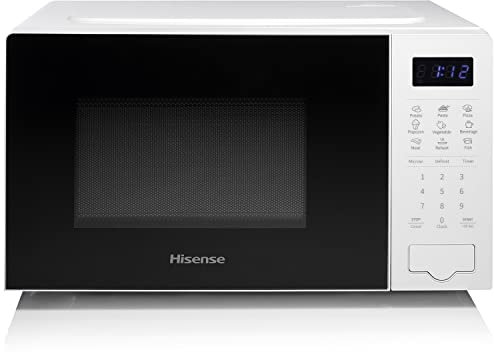 Hisense 700 Watts 20 Litre White Digital Solo Microwave Oven H20MOWS4UK Automatic Defrost, 9 Auto Cook Menus, Clock & Timer, Easy Clean