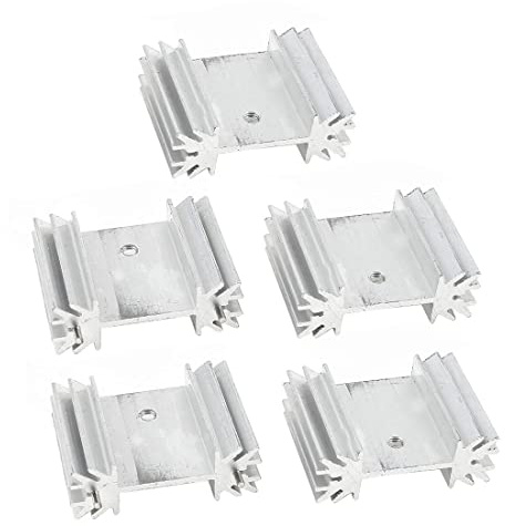 PATIKIL 25 x 34 x 12 mm TO220 Aluminium-Kühlkörper für Leistungs-ICs, 5 Stück Kühlrippen für integrierte Schaltungen