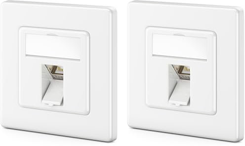 deleyCON CAT8 Keystone Set di prese di rete - 2000 MHz 40 GBit/s Presa di rete da incasso e modulo Keystone con presa RJ45 STP Alloggiamento in metallo schermato Presa dati Cavo di installazione per