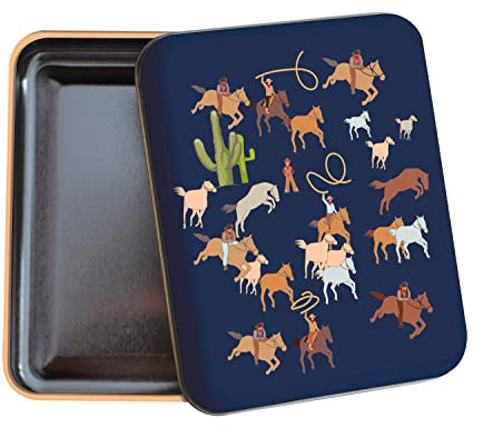 QUO VADIS - 1 Boite Métal à Bons Points L&A Cowboy - 8 x 10 x 2,5 cm