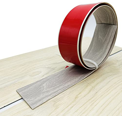 PVC självhäftande täcklist 1/3/10 m övergångsprofil vattentät självhäftande, övergångskena slutprofil, gummi väggsockel, golvmatta laminat (ljusgrå, 1 m)