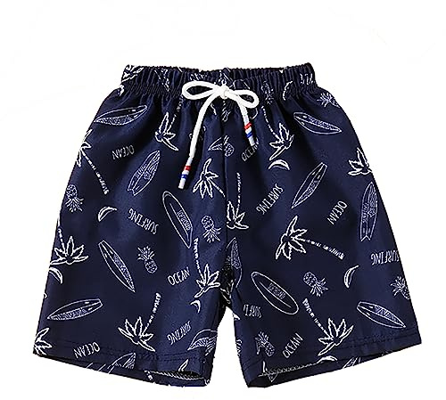 NautySaurs Pojkar Board Shorts Barn Simning Shorts Hawaiian Cartoon Full Print Beach Shorts Badbyxor