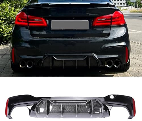 Auto Hinten Bumper Spoiler Lip Diffusor für BMW 5er G30 M Sport 2018 2019 2020 2021 2022 ABS Kohlefaser Auto Heckdiffusor